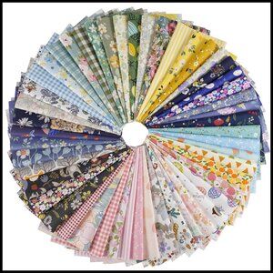 Floral Cotton Fabric Squares DIY Quilting Sewing Patchwork Crafts Precut